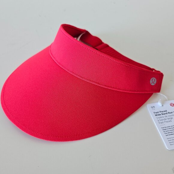 NWT LULULEMON LURD Red Fast Paced Wide Ban Run Visor Hat Women's OS - Picture 1 of 9